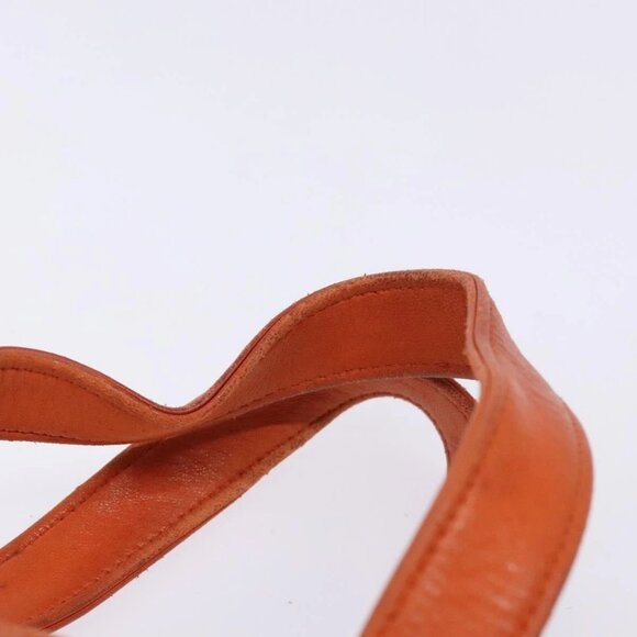 CHANEL Matelasse Hand Bag Lamb Skin Orange Gold CC Auth 133092 - Picture 9 of 16